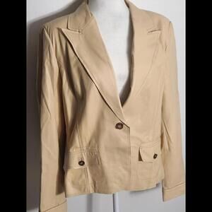 John Paul Richard cream leather jacket, XL